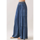 Denim Tencel Wide Leg Pant
