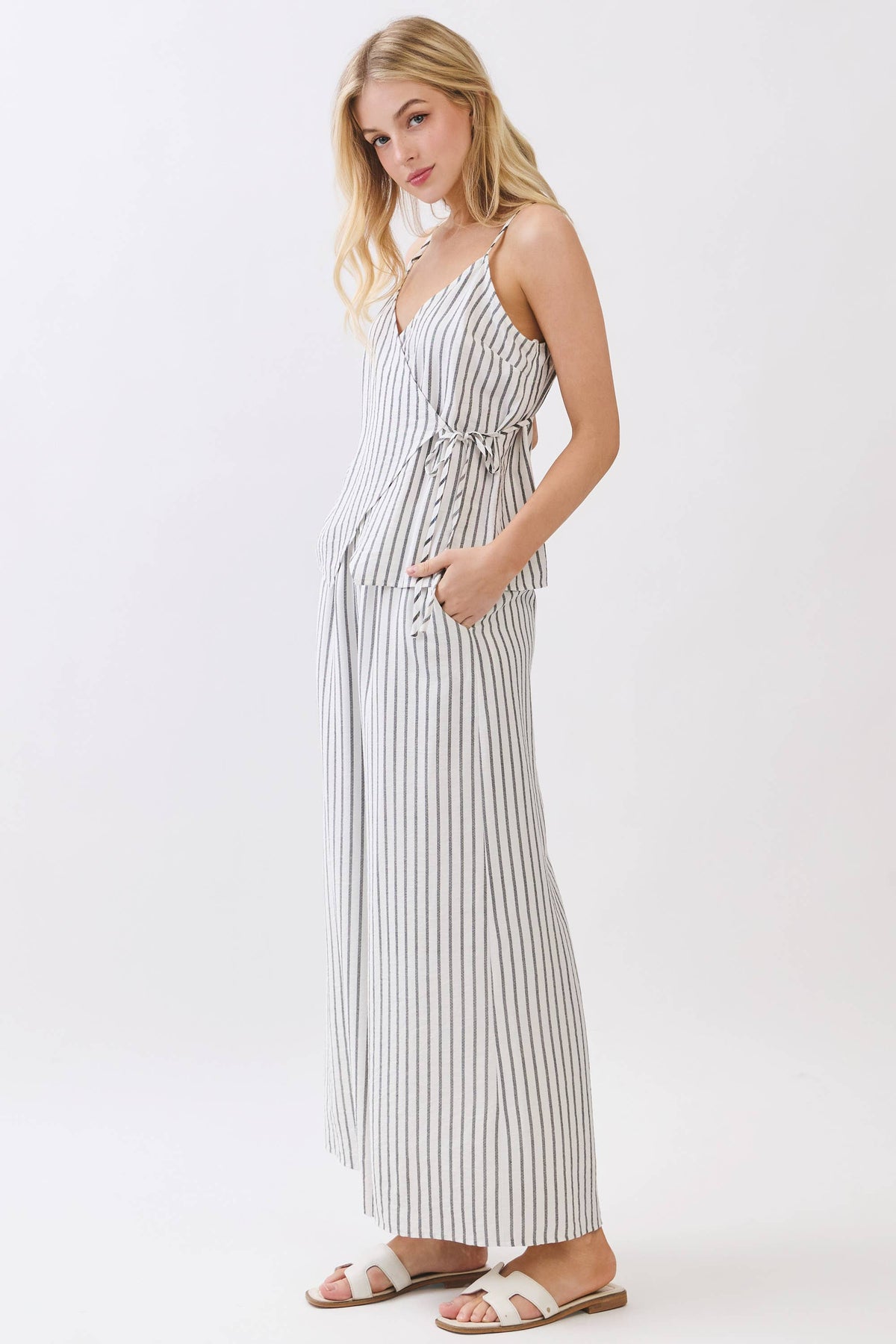 Stripe Wide Leg Pants