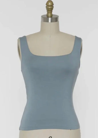 Double Layer Square Neck Tank
