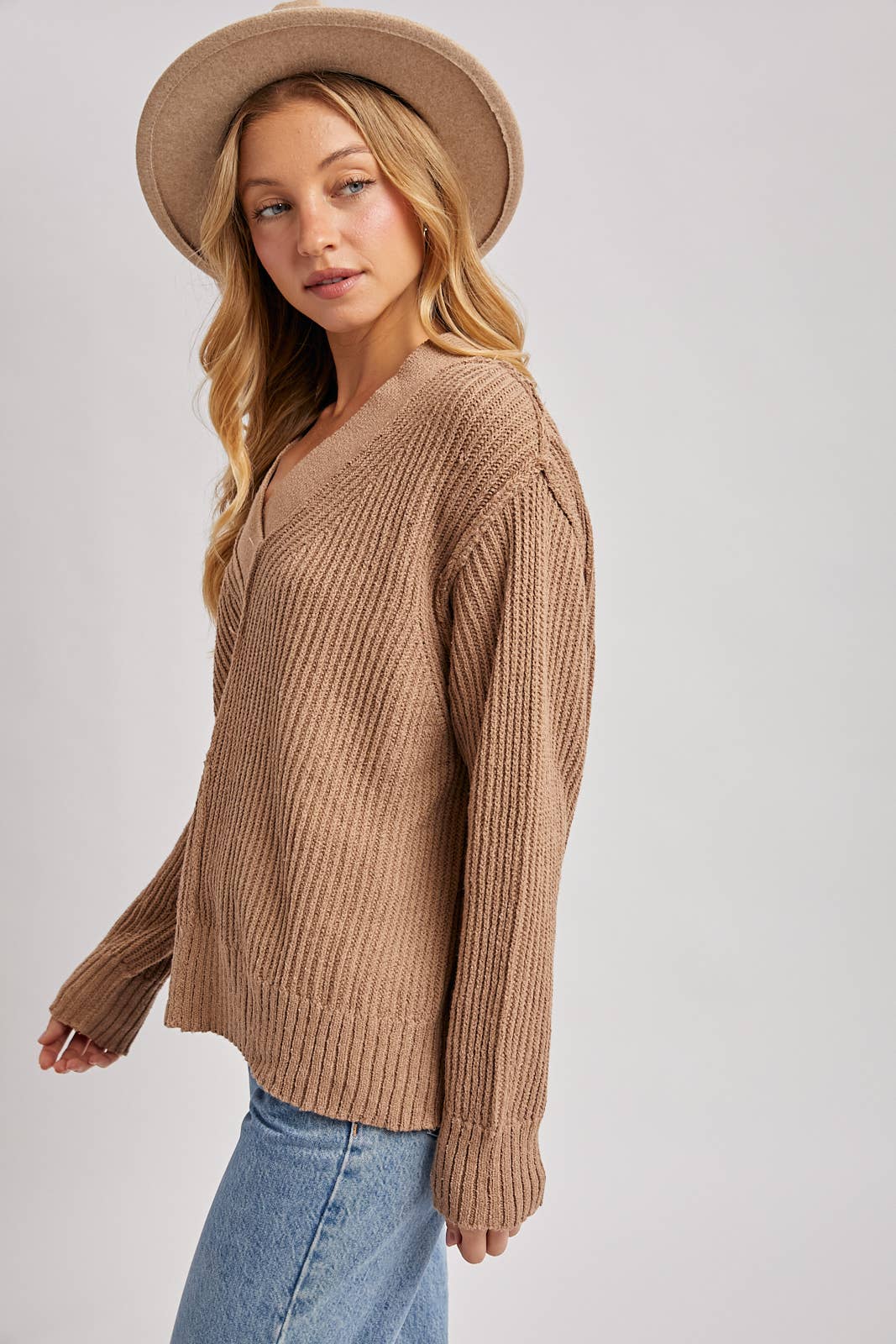 V-neck Knit Sweater Pullover