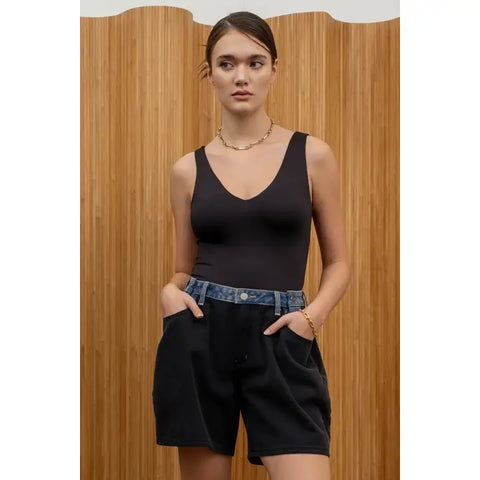 Reversible V Neck Bodysuit