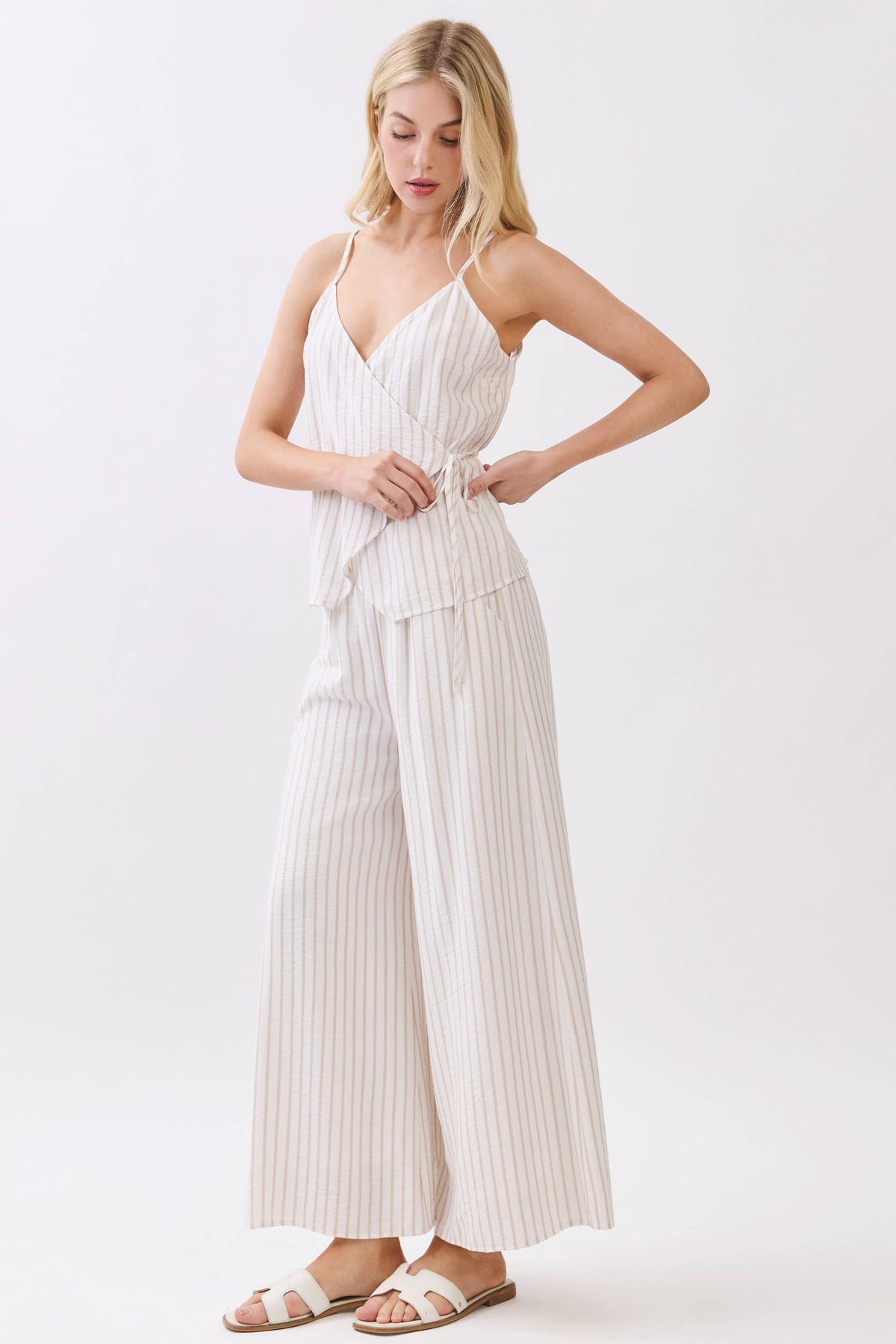 Stripe Wide Leg Pants