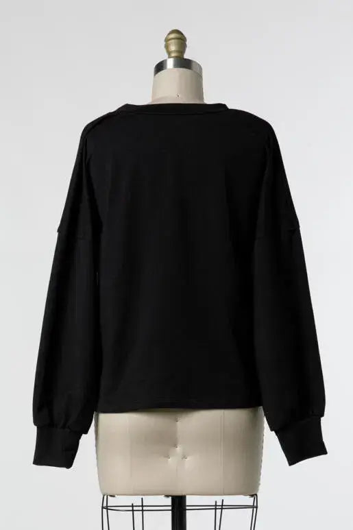 Cotton Terry Long Sleeve Top