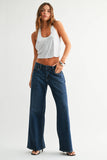 Dark Stretch Mid Rise Palazzo
