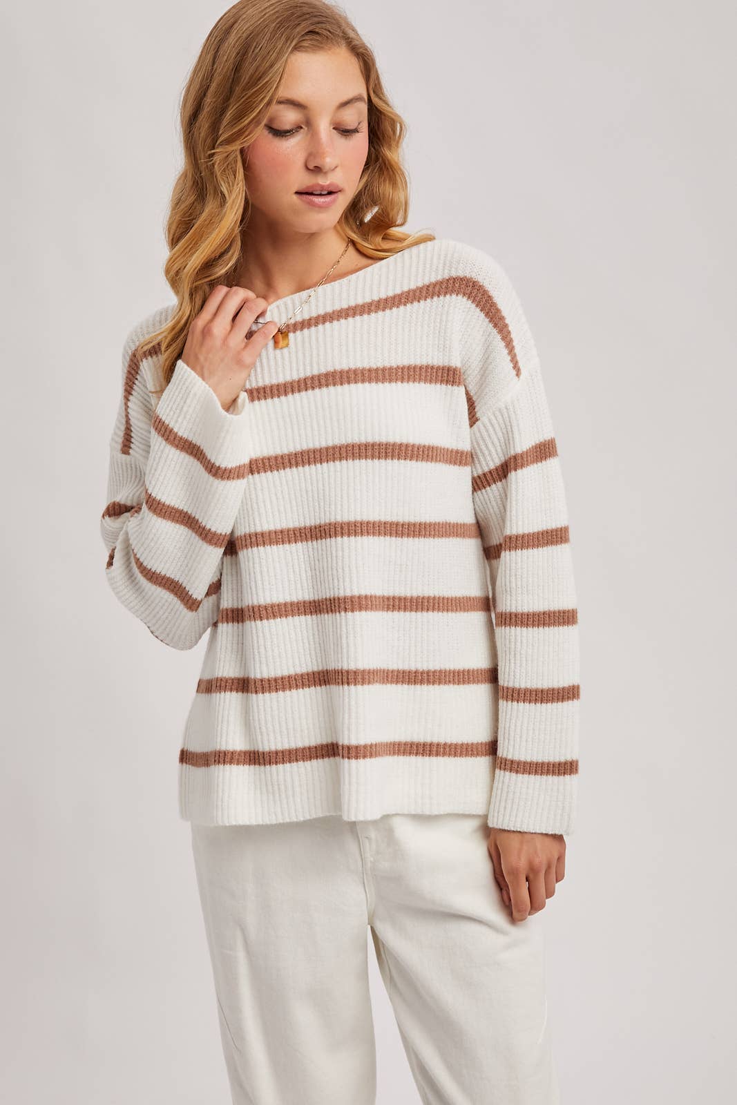 Stripe Ribbed Pullover