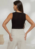 Sleeveless Round Neck Knit Top