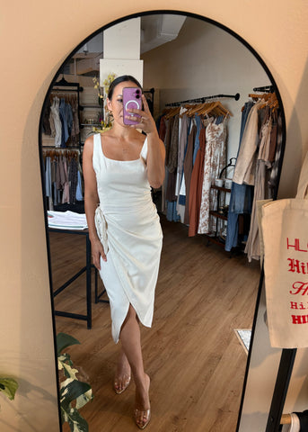 Cotton Midi Wrap Dress