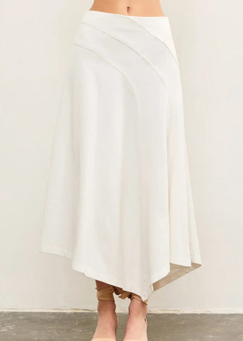 White Denim Midi/Maxi Skirt