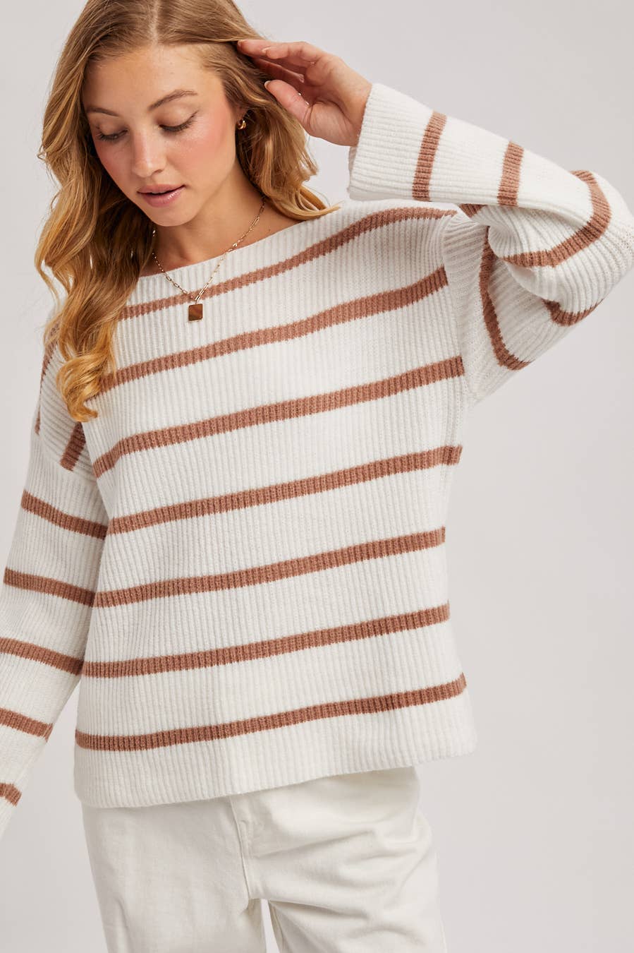 Stripe Ribbed Pullover