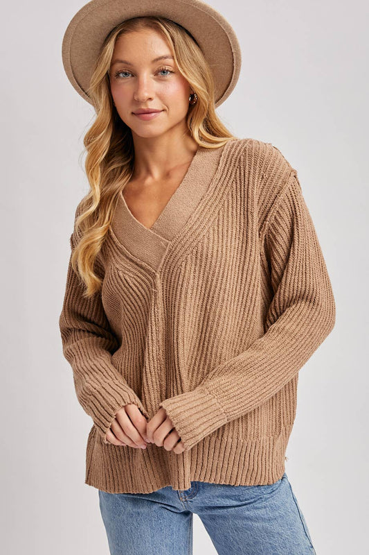 V-neck Knit Sweater Pullover