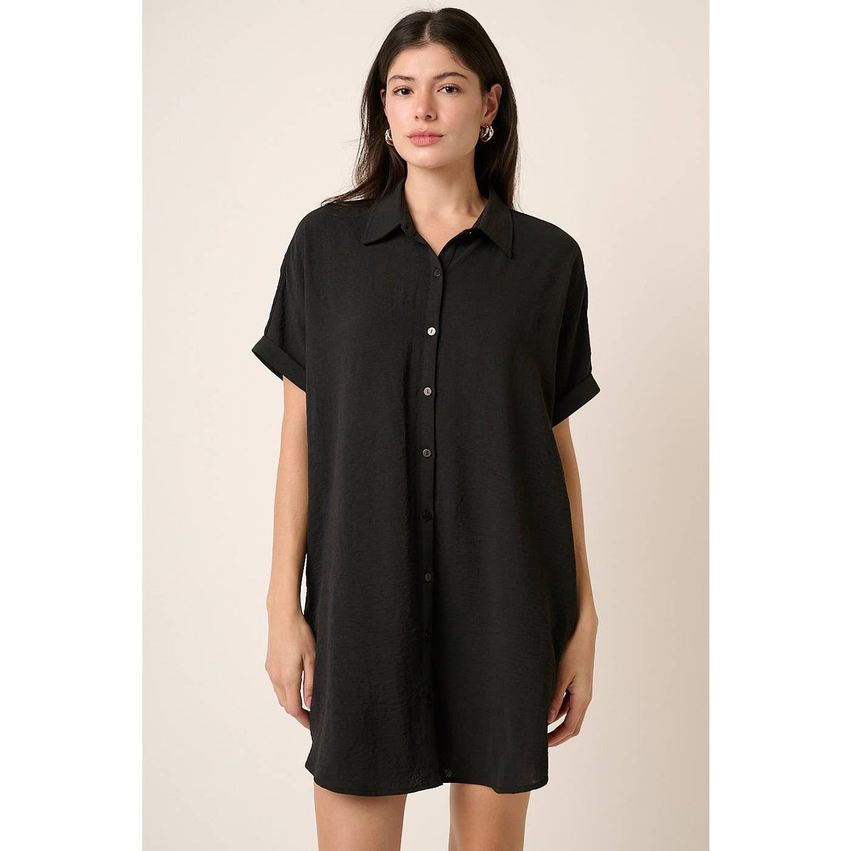 AIRFLOW DOLMAN SHORT SLEEVE MINI SHIRT DRESS