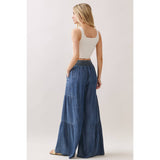 Denim Tencel Wide Leg Pant