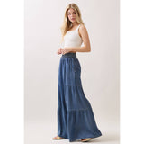 Denim Tencel Wide Leg Pant