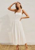 Linen Blend Flare Maxi Dress