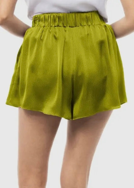Elastic Satin Waist Shorts