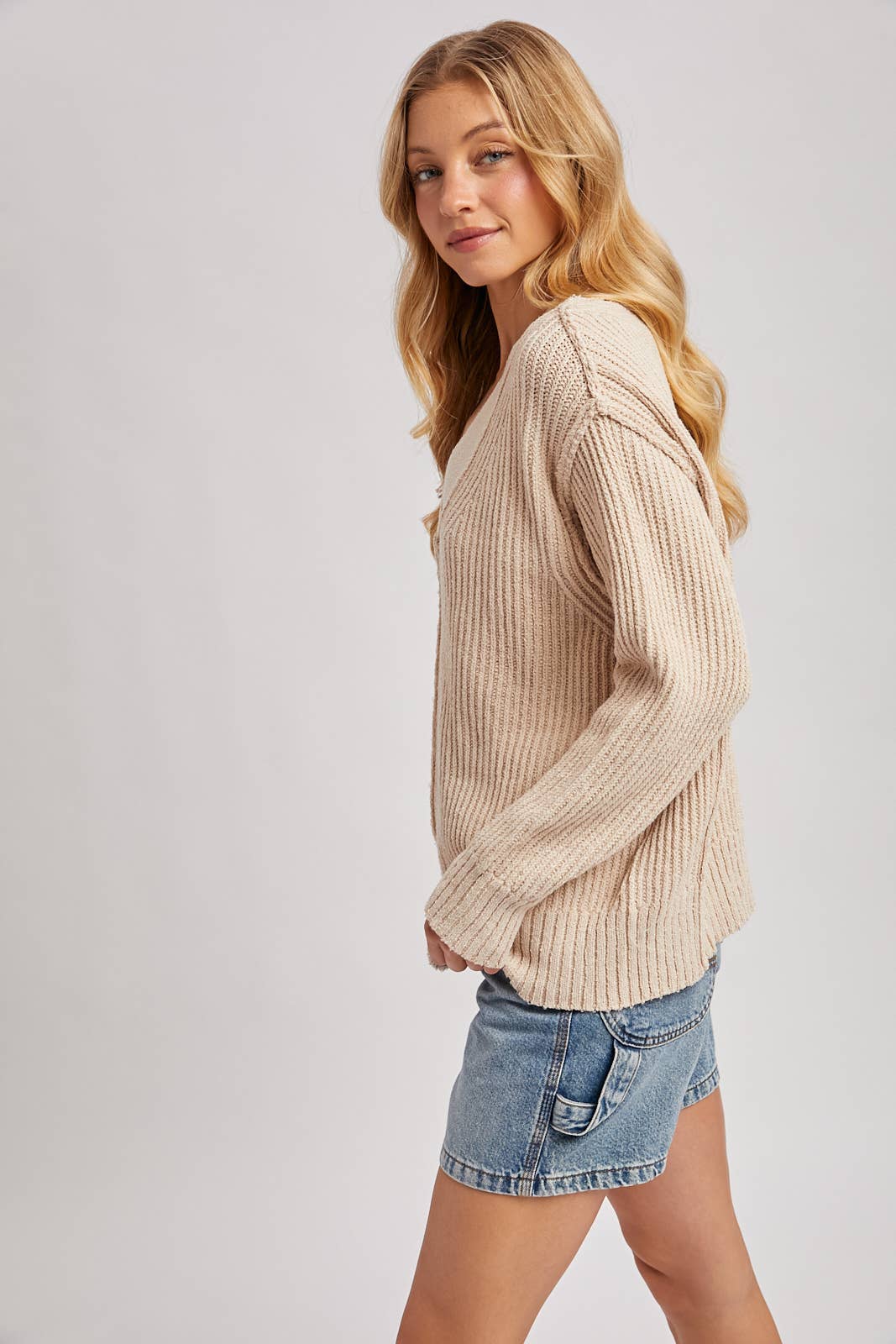 V-neck Knit Sweater Pullover