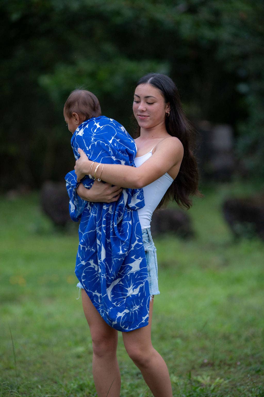 Paradise Now- Kalo Blues Baby Swaddle