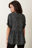 ANIMAL PRINT V-NECK DOLMAN SLV BABYDOLL