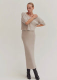 Fuzzy Top & Midi Skirt Set