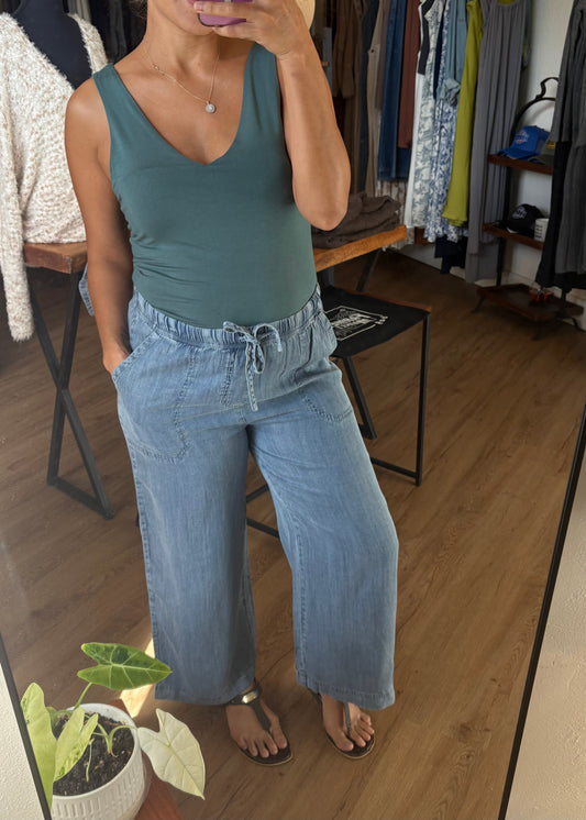 Tensel Cropped Denim Pants
