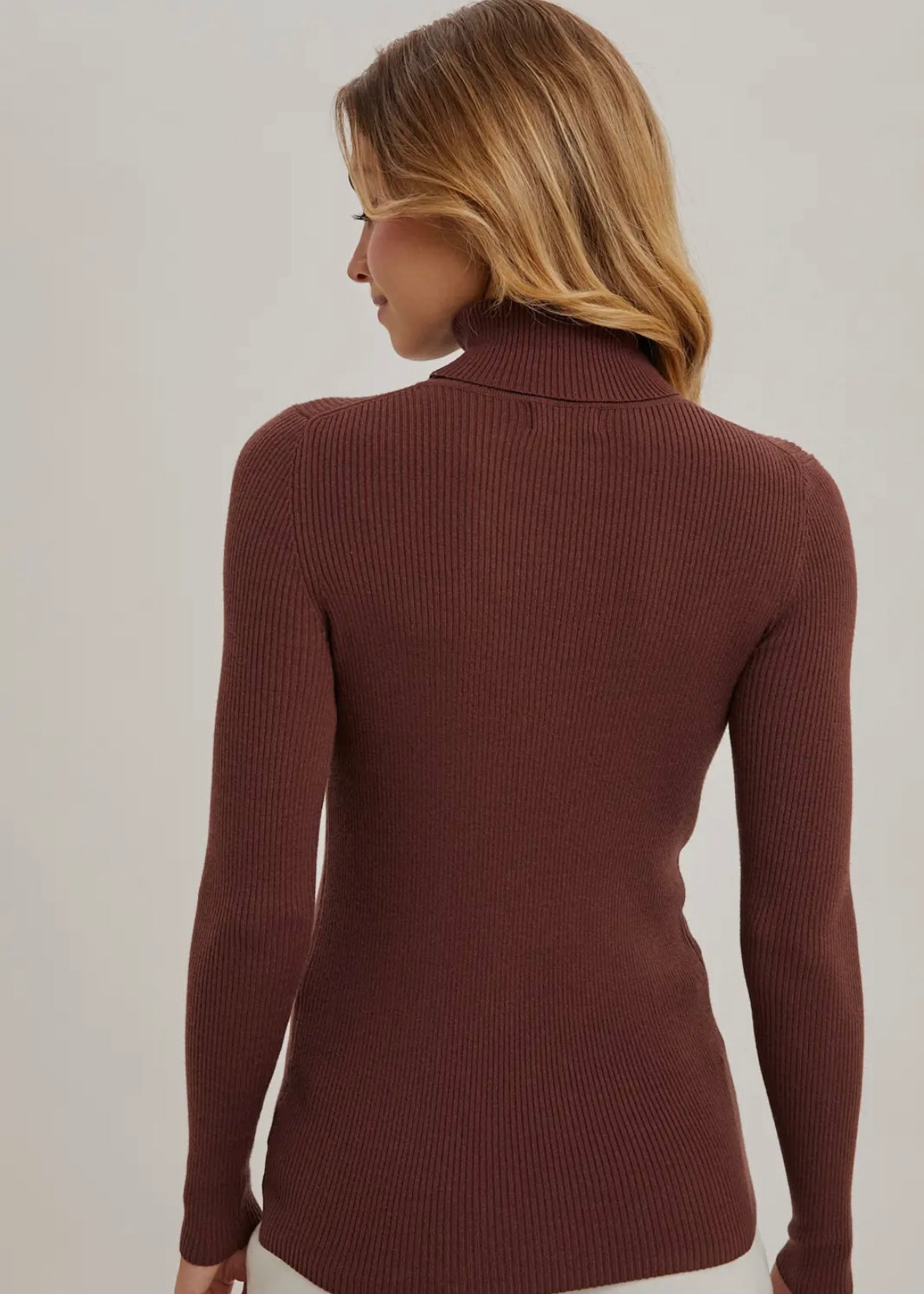 Ribbed Turtle Neck Pullover