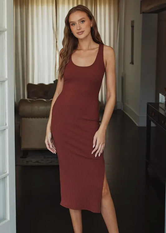 Ribbed Tank Midi Dress