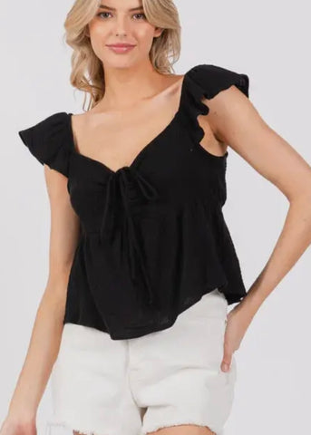 Gauze Baby Doll Top