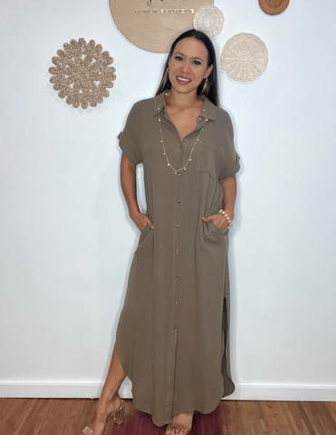 Button Up Maxi Shirt Dress – Pretty Please Hawaii