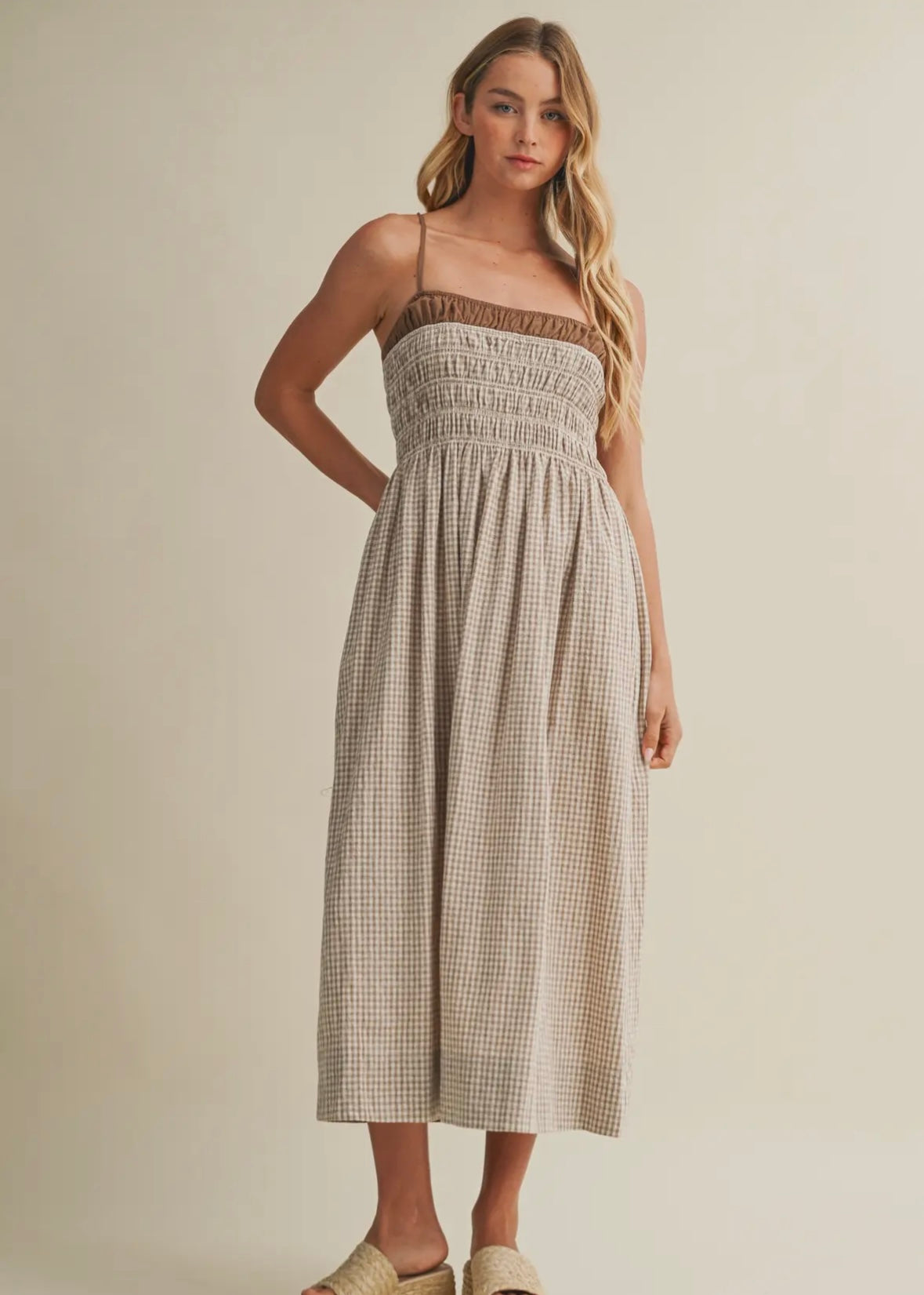Gingham Midi Dress