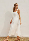 Linen Blend Flare Maxi Dress