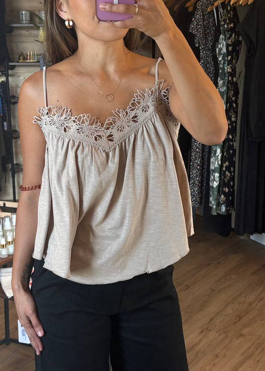 Crochet Contrast Cami
