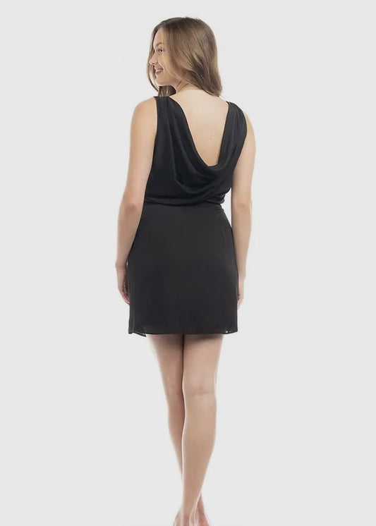 Sleeveless Drape Mini Dress