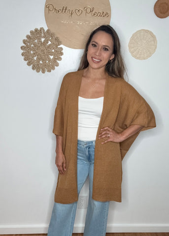 Wide Sleeve Open Front Cardigan