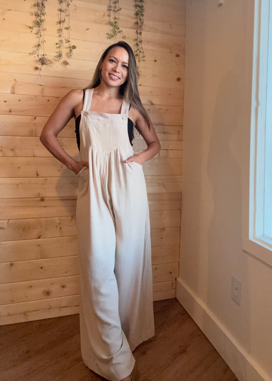 Wide Leg Overall Jumpsuit