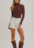 Ribbed Turtle Neck Pullover