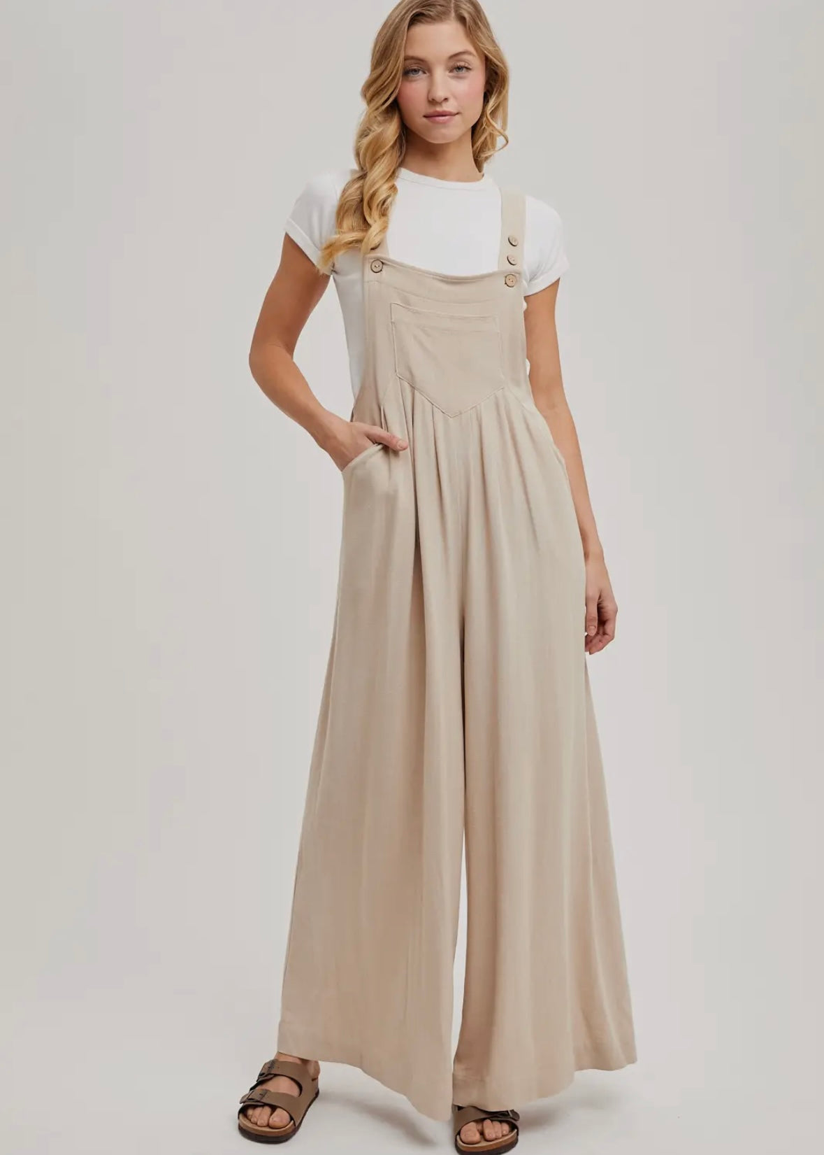 Wide Leg Overall Jumpsuit