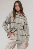 Oversized Plaid Button Up Top