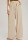 Pintuck Wide Leg Pants