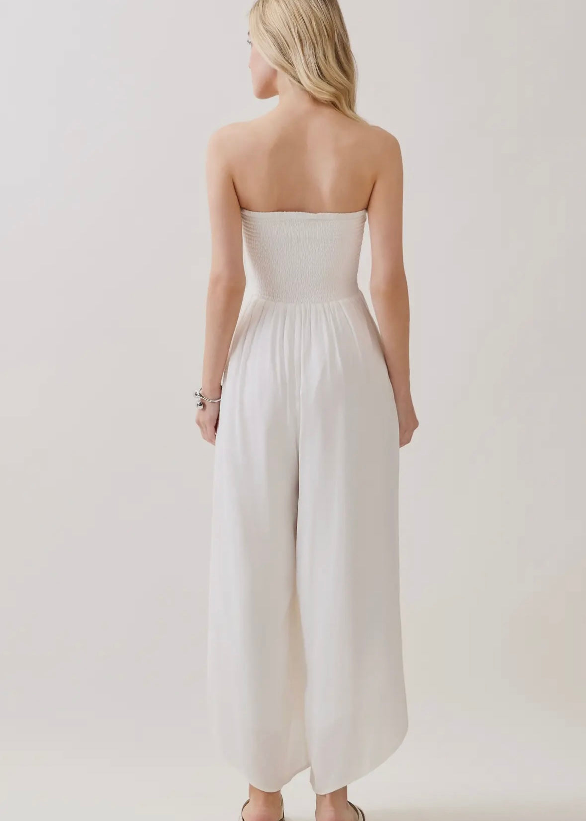 Smocked Tube Top Pocket Jumpsuit