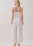 Smocked Tube Top Pocket Jumpsuit