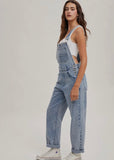 Patched Pocket Denim Overalls
