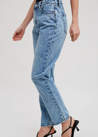 Denim High-Rise Straight Mom Jeans