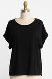 Solid Crew Neck Short Sleeve Top