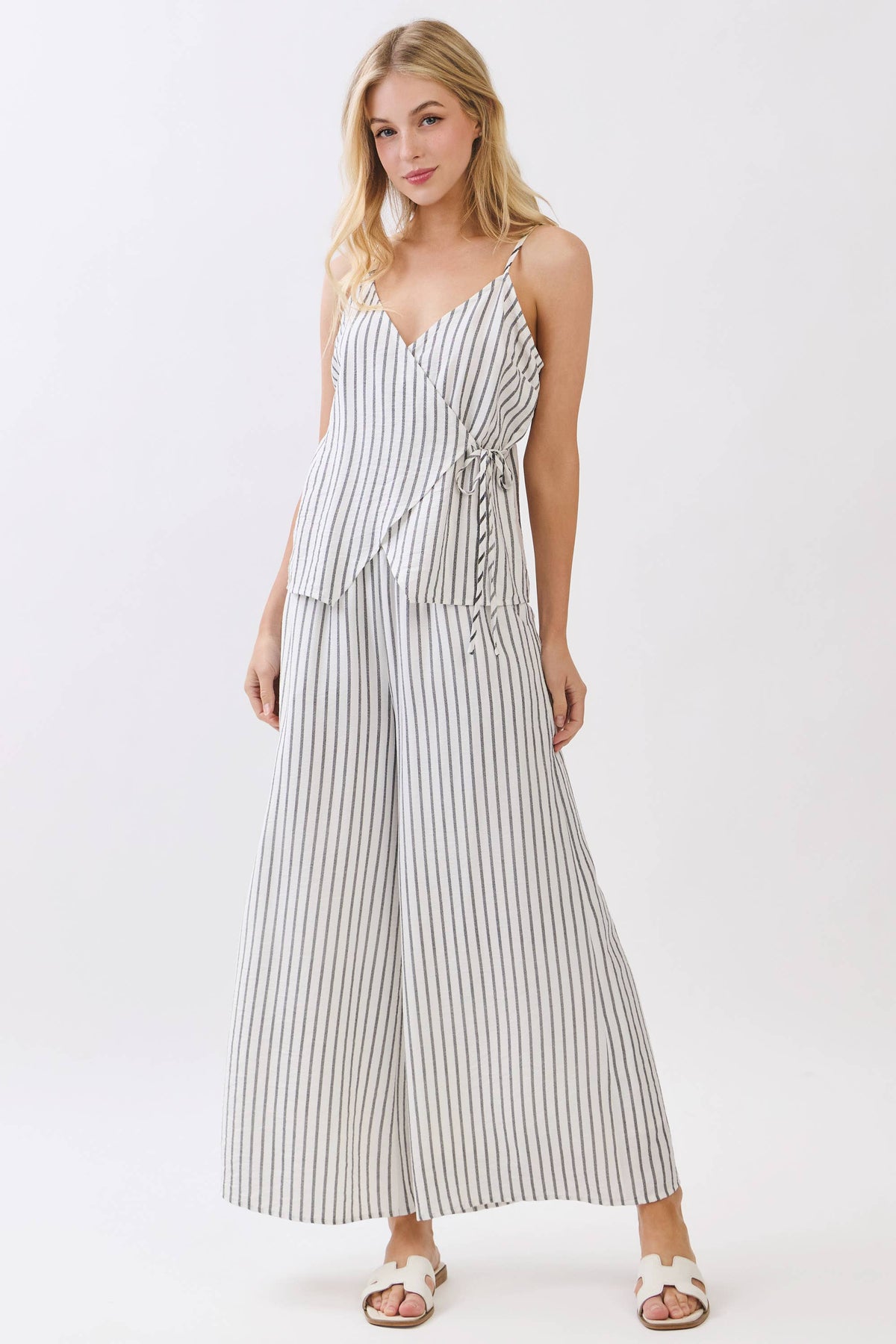 Stripe Wide Leg Pants