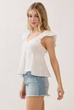 Gauze Baby Doll Ruffle Top