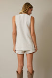 V-NECK SLEEVELESS TUNIC TOP