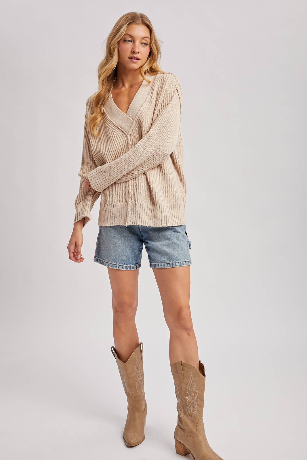 V-neck Knit Sweater Pullover