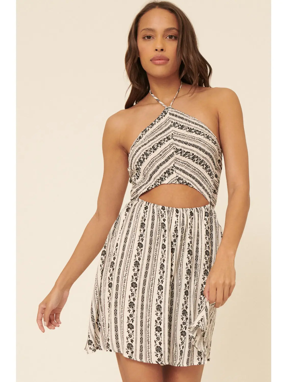 Floral Halter Mini Dress