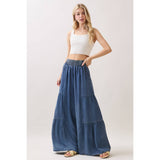 Denim Tencel Wide Leg Pant