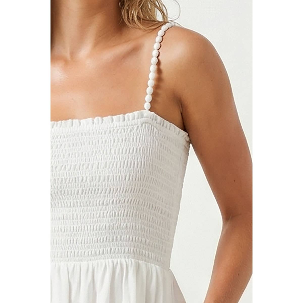 Pom Pom Smocking Maxi Dress